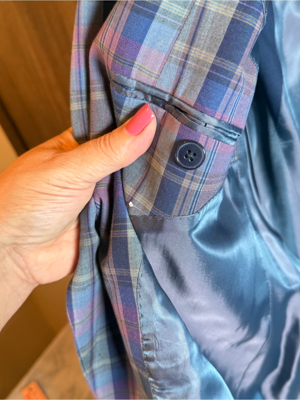 Ralph Lauren Multicolor Plaid Sport Coat in Blue and Pink - Picture 8 of 9